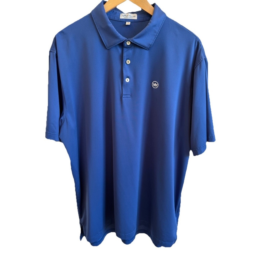 Peter Millar Summer Comfort Polo Men's XL Navy Blue Golf Performance Shirt